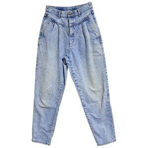 Vintage 80s Bill Blass HIgh Rise Acid Wash Pleated Mom Jeans RN 50027 Size 8